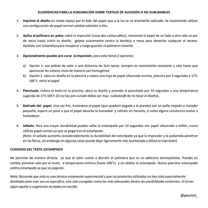 Papel Sublimación Secado Lento (para Poliamida)